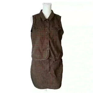 Vintage Maurice's 2 Piece Set Skirt and Button Up Top Plaid Size 8/L